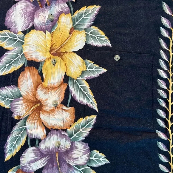 Pierre Cardin Men's Multicolor Floral Short Sleeves Button Down Shirt Size Large - Picture 4 of 5